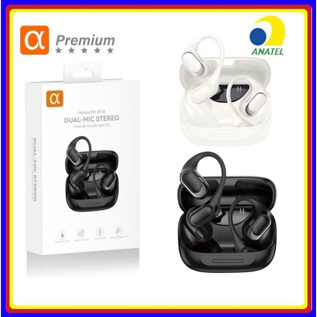 Fone ouvido de Condução Ossea Esportivo Bluetooth 5.4 fone sem fio Resistente a Água original AGOLD