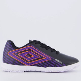 Chuteira Umbro Football Futsal Juvenil Preta e Roxa em Oferta na Shopee