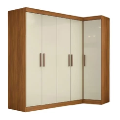 Quarto Modulado De Canto Madrid Com 5 Portas E 2 Gavetas Maxel
