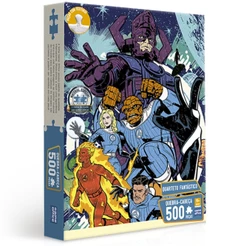 QUEBRA CABEÇA QUARTETO FANTÁSTICO 500 PEÇAS TOYSTER FILMES SUPER HERÓI MARVEL COMICS THE FANTASTIC 4
