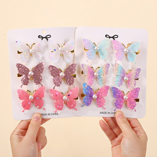 6 Pçs/Set Lantejoulas Borboleta Pérola Grampos De Cabelo Presente Mulheres Boutique Cocar INS Acessórios Elegantes em Oferta na Shopee