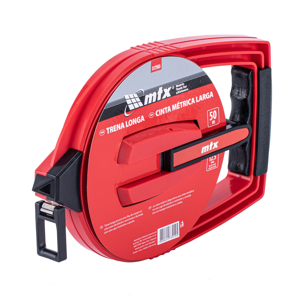 TRENA LONGA 50 M, 12,5MM, ESTOJO DE PLASTICO FECHADO, 1 PC // MTX em Oferta na Shopee