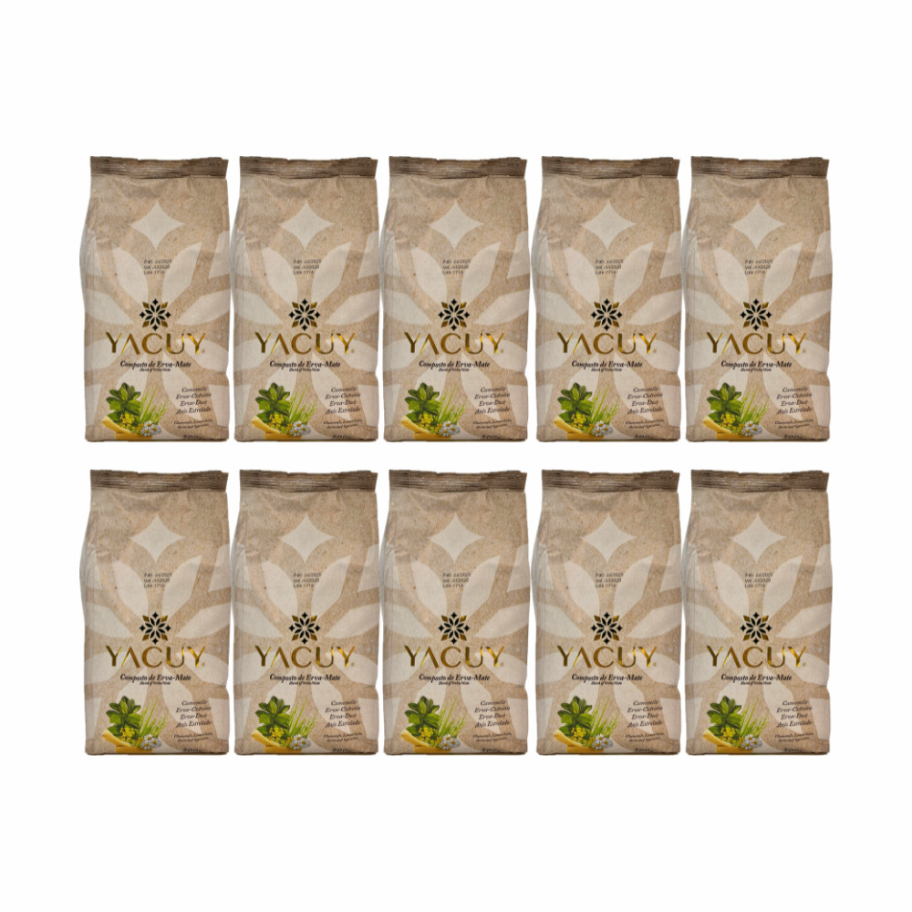 Kit 10 Erva Mate Composto Camomila Yacuy 500g