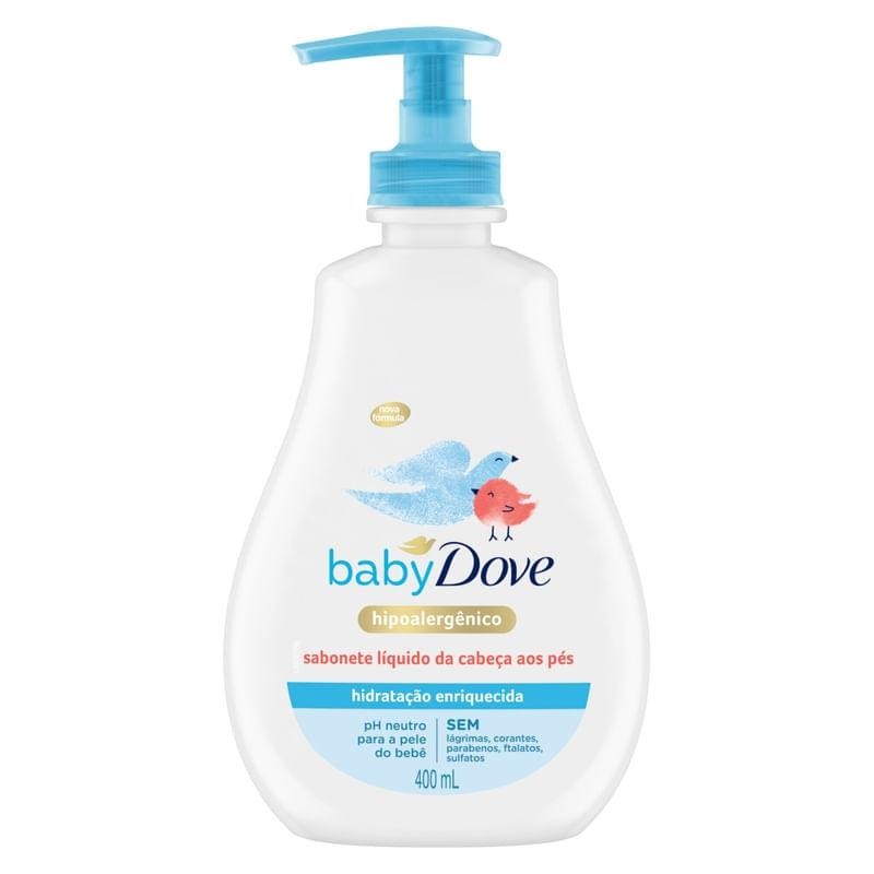 Sabonete Líquido Dove Baby da Cabeça aos Pés Hidratação Enriquecida 400ml em Oferta na Shopee