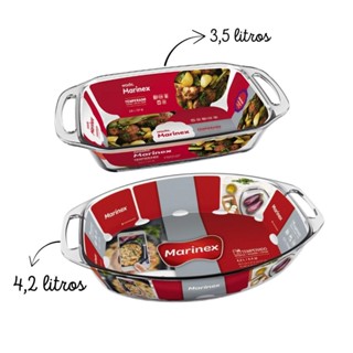 Kit Assadeira Retangular Seletta Marinex 3,5LT + 4,2LT em Oferta na Shopee