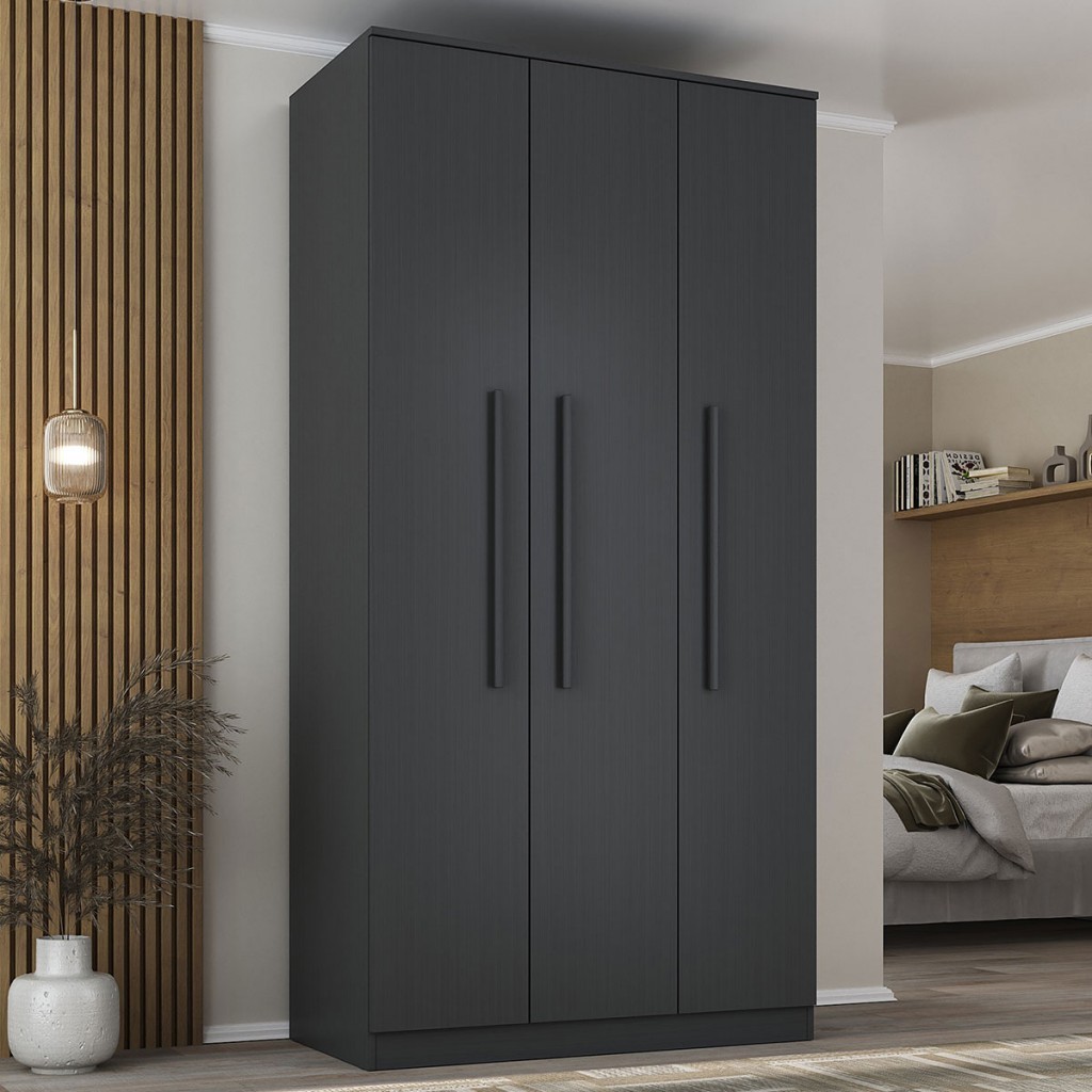 Guarda-Roupa Solteiro Lugano 3 Portas 2 Gavetas - Hecol Móveis em Oferta na Shopee