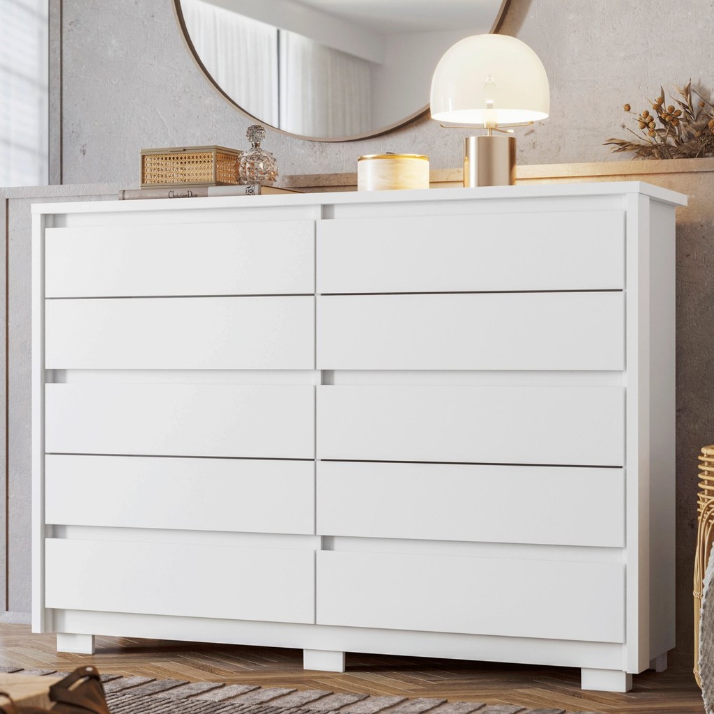 Cômoda para Quarto 5 Gavetas Duetto Branco em Oferta na Shopee