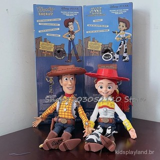 40cm Toy Story 4 Woody Falante Jessie Figura de Ação Canta Macia Fofa Figura de Anime Decoração Presente de Aniversário