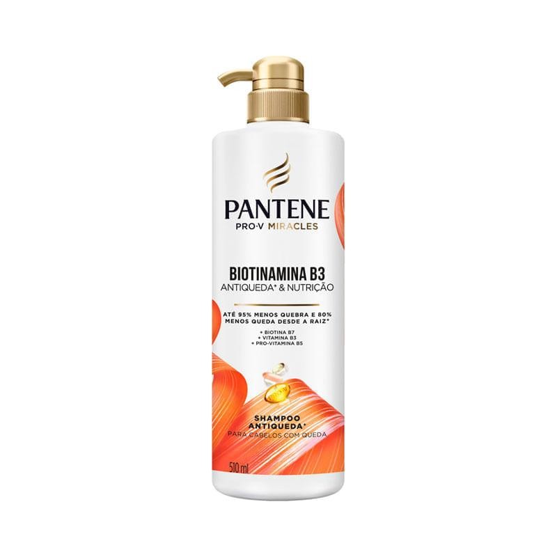 Shampoo Pantene Biotinamina B3 Antiqueda e Nutrição 510ml em Oferta na Shopee