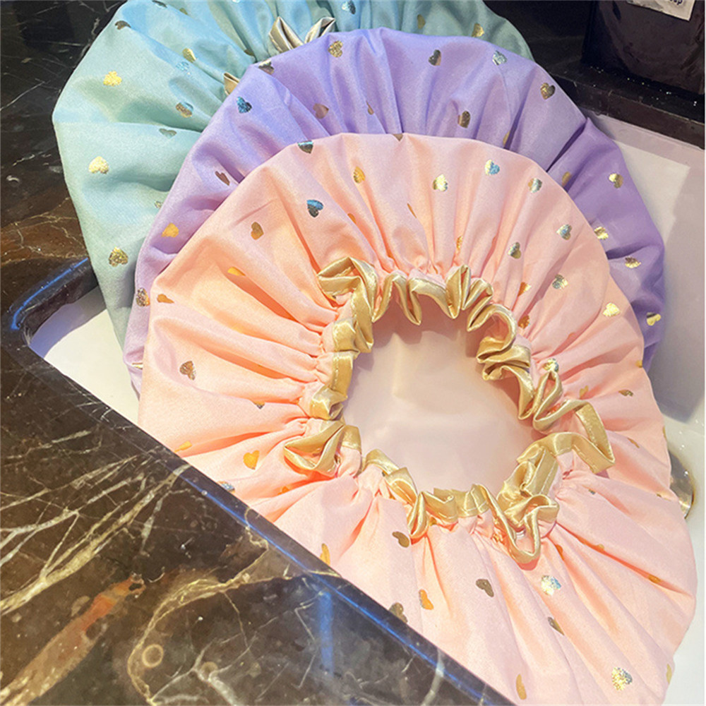 Touca de Banho de Camada Dupla Moda Amor Coração