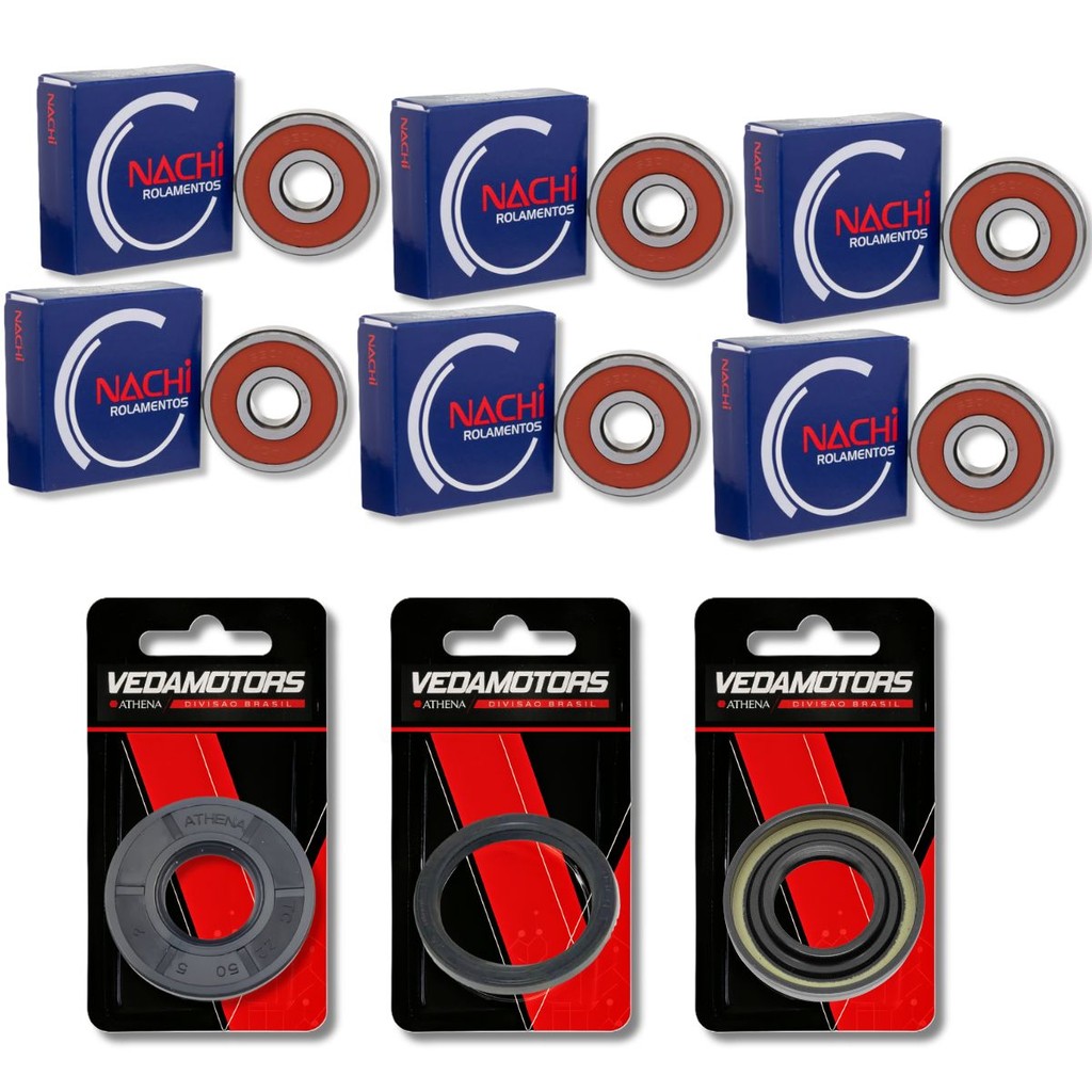 Kit Rolamentos da Roda + Retentores Cbx 250 Twister Nachi