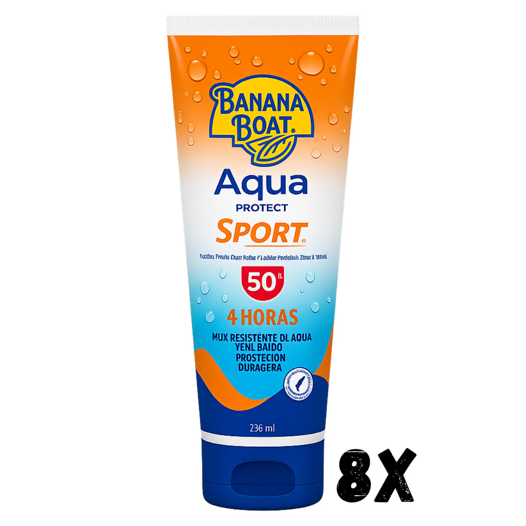 KIT COM 8 BANANA BOAT AQUA PROTECTION - SPORT FPS 50 236ML
