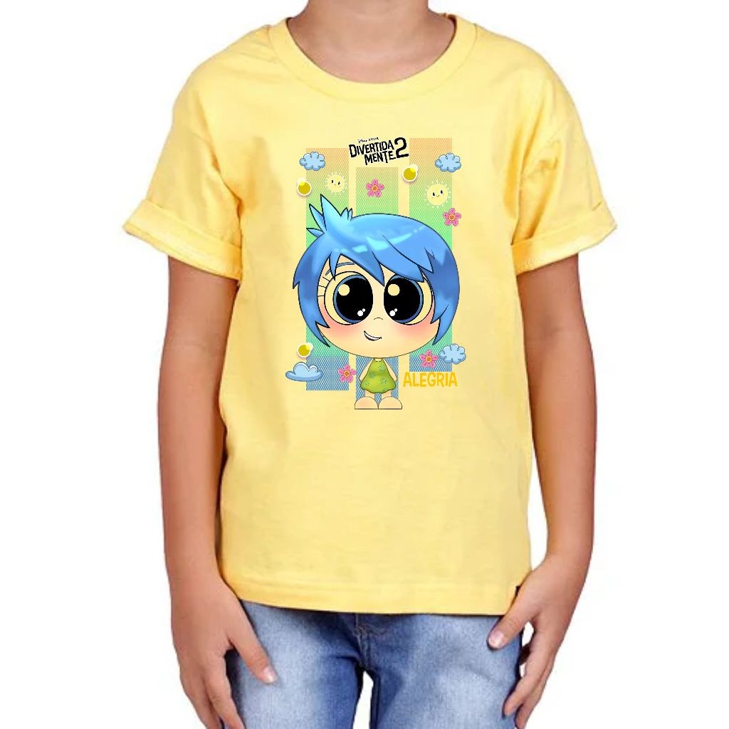 Camiseta camisa blusa  Infantil Juvenil Divertida Mente Colorida  Alegria