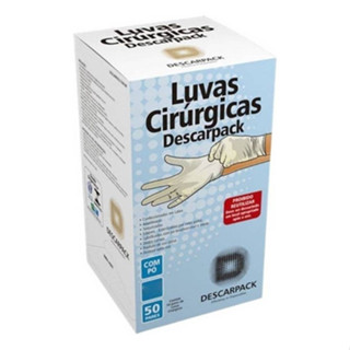 Luvas Descartáveis Estéreis Antiderrapantes Descarpack Cirúrgica Cor Branco Tamanho 6.5 De Látex Com Pó em Oferta na Shopee