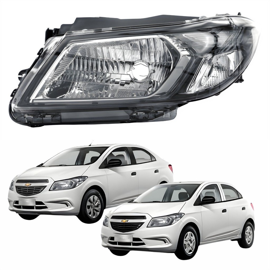 Farol Gm Prisma Onix 2013 até 2016 Prisma Joy Onix Joy 2017 até 2019 Original Arteb Fumê Lado Esquerdo Motorista