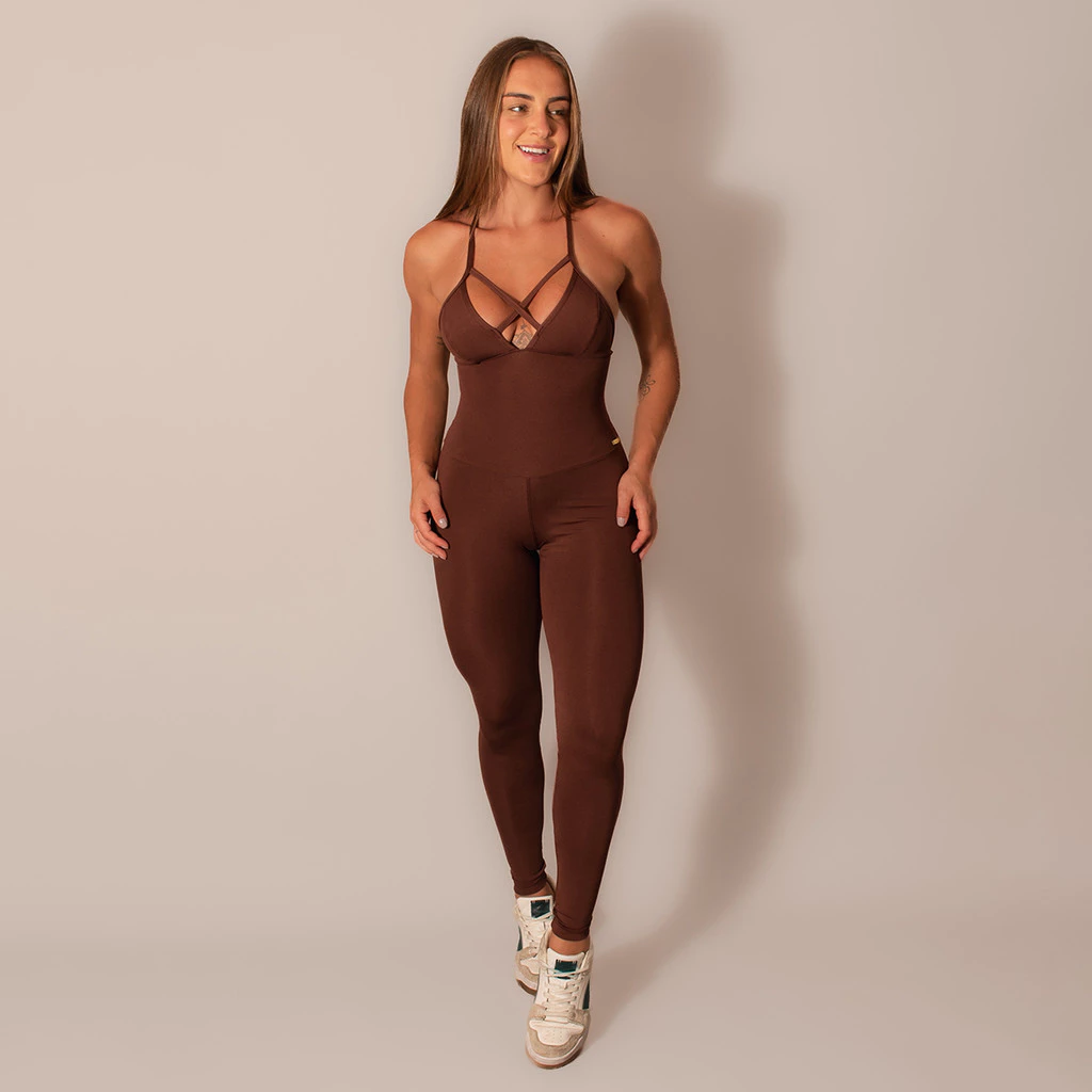 Macacão Feminino Fitness Decote Strappy Empina Bumbum Academia Confortável Premium — imagem 1