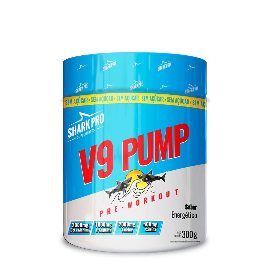 V9-Pump Pre Workout - 300g Energético  - Shark Pro em Oferta na Shopee