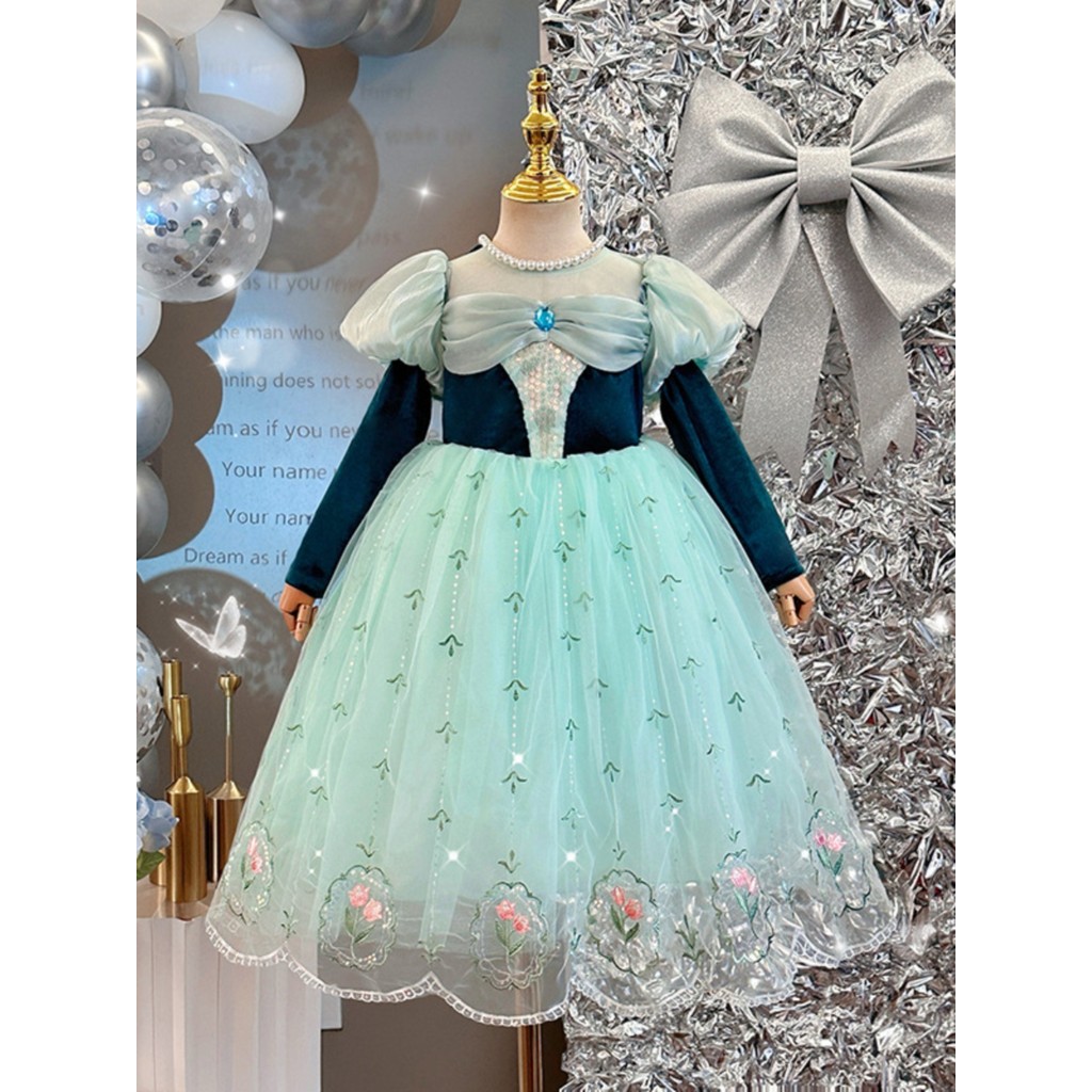 Halloween menina anna vestido de princesa crianças vestido de desempenho congelado vestido Elsa anna