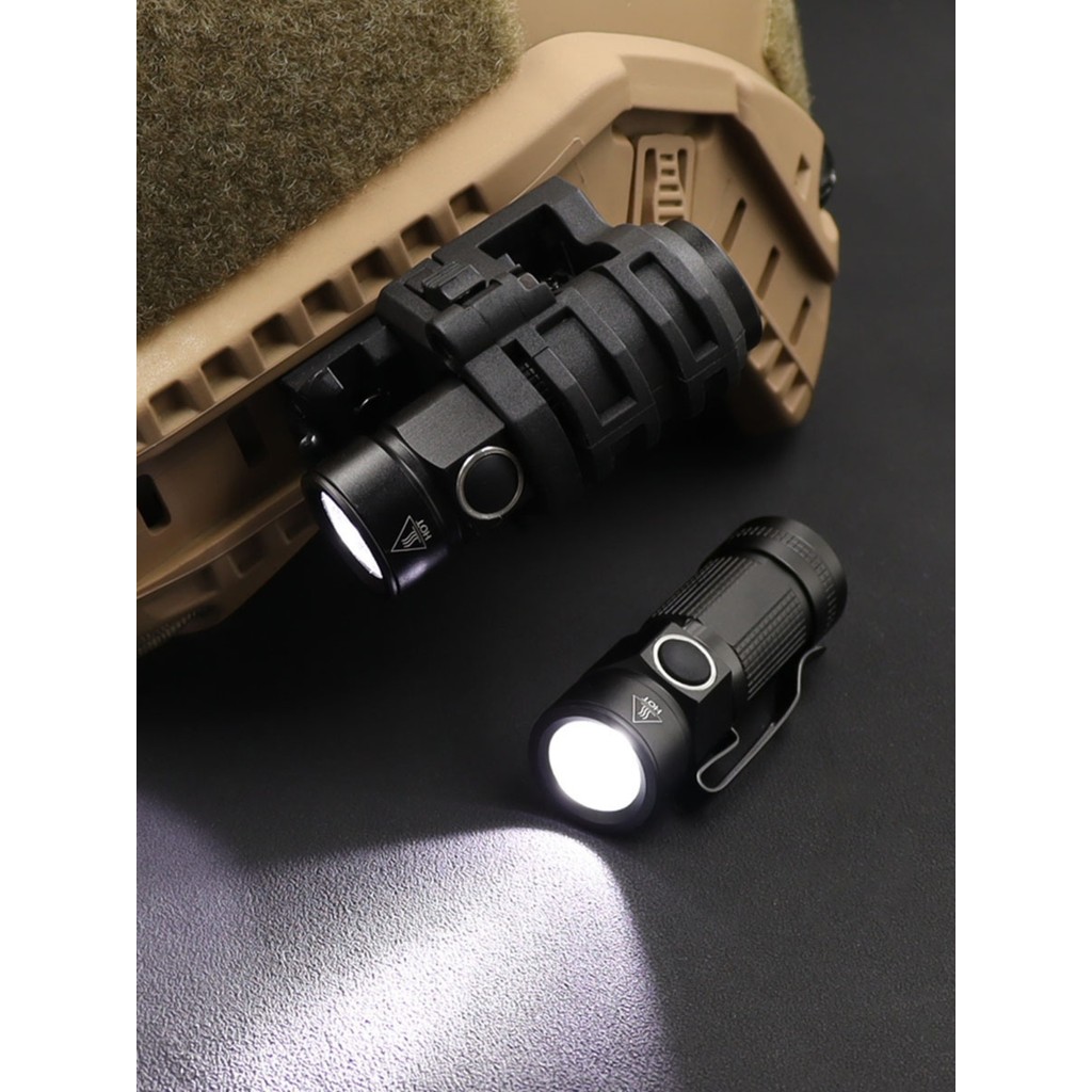 Trilho de capacete tático luz forte lanterna Metal Mini lanterna 500 Lumens luz forte baixa luz estroboscópica capacete