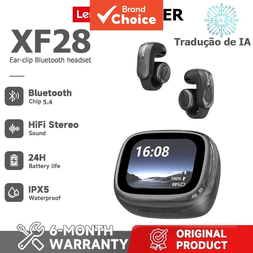 Fones De Ouvido Lenovo Erazer XF28 De Tradução AI Tela HD De 5.4 Polegadas Tradutor Inteligente TWS Sem Fio HiFi Estéreo