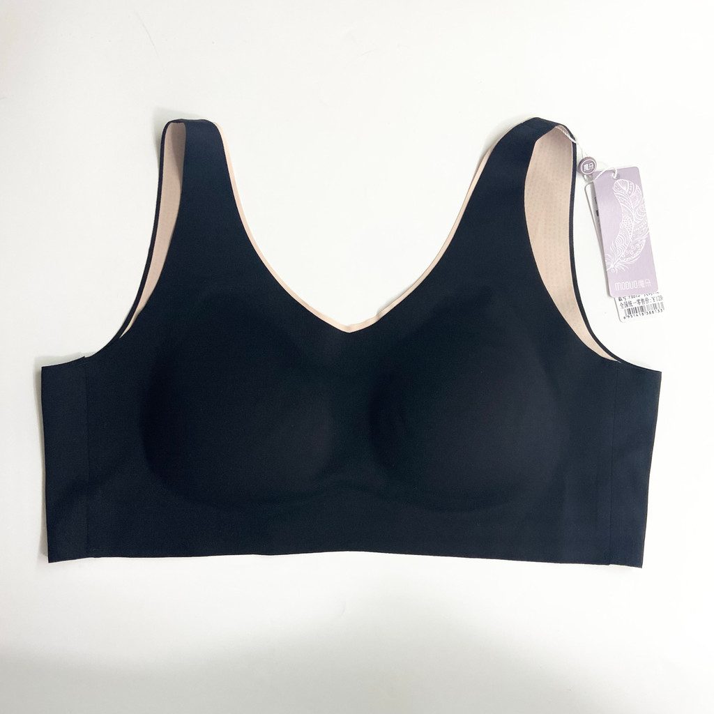 Moduo roupa interior sem costura feminina verão fino colete esportivo sutiã copo sem anel de aço confortável sono texto 