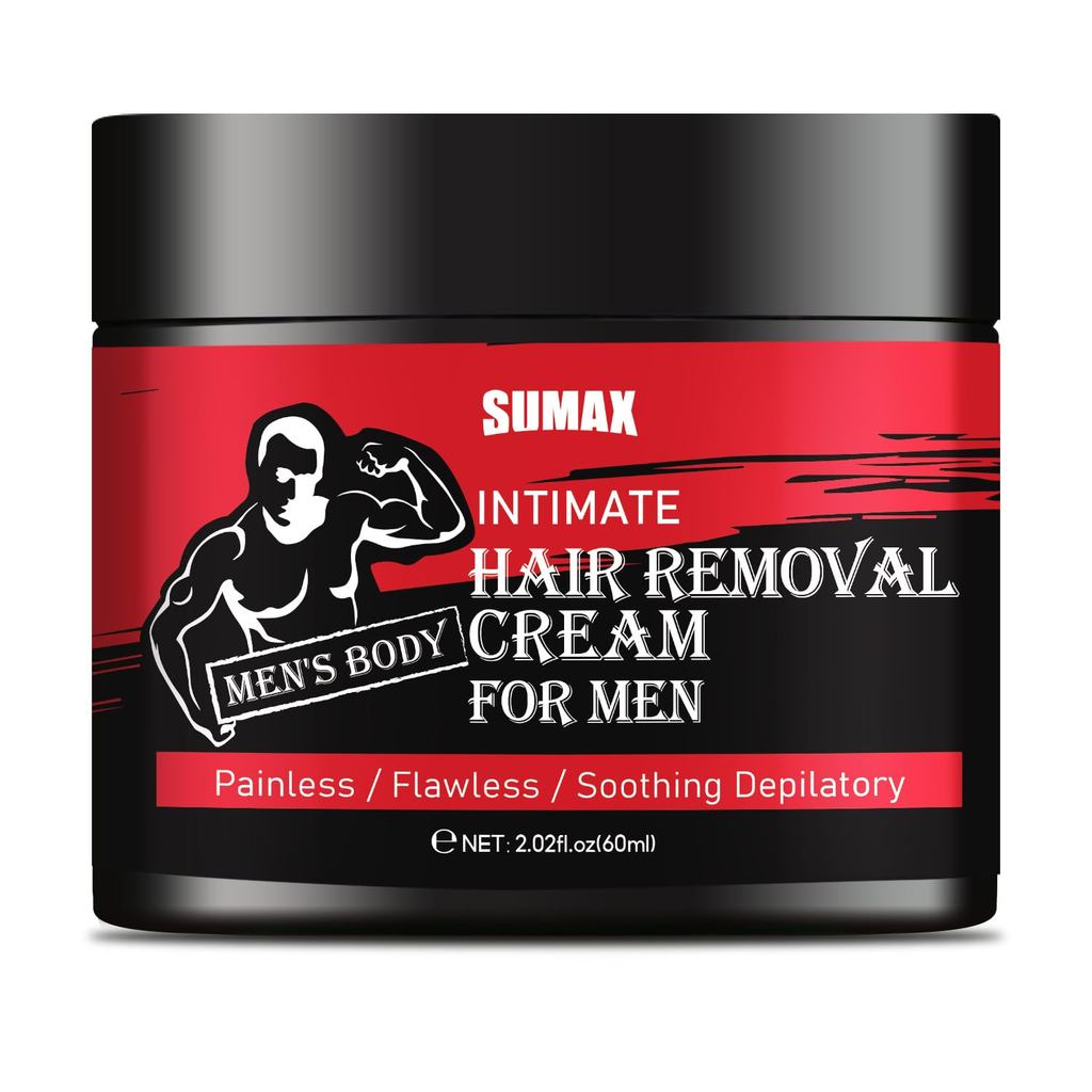 SUMAX Hair Removing Cream - 60ml Painless & Flawless Depilatory Cream for Men Sensitive Body Hair Removal Cream