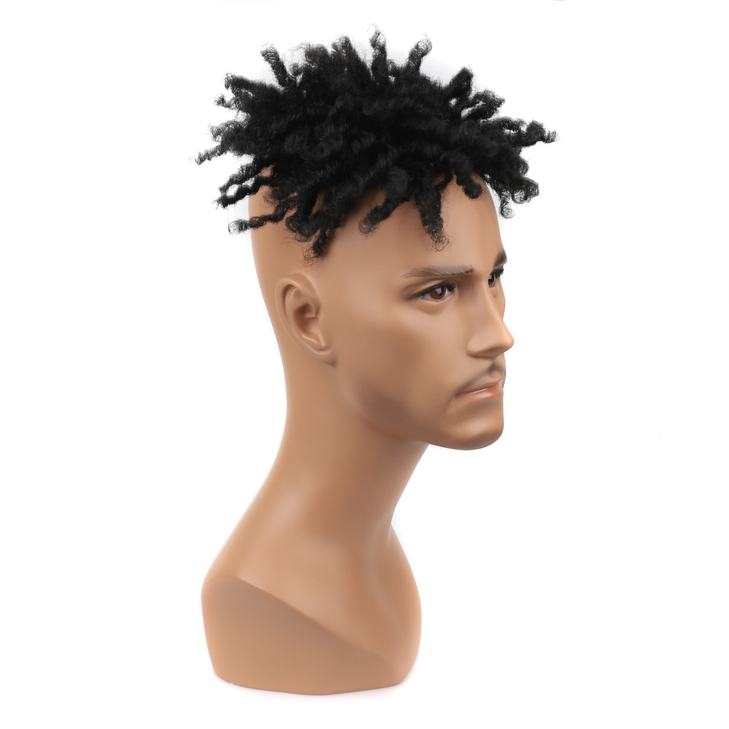 Cabelo curto superior único fantasma trança bloco Ray substituição peruca trança peruca masculina trança suja europeu am