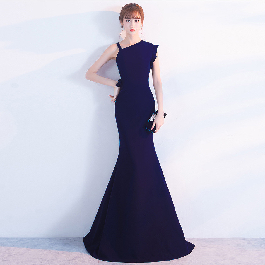 1016 # Bridevestido Brinde Inverno Casamento Banquete Festa Longo Vinho Vermelho Noivado Sereia Vestido De Noite Para Mu