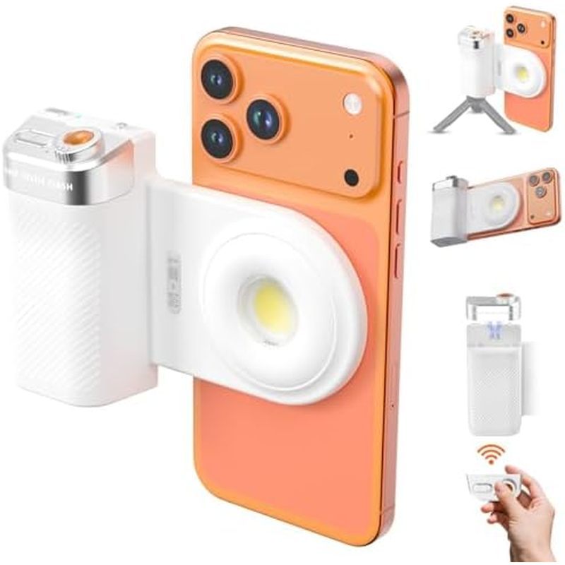 Luz De Preenchimento De Flash De Telefone , Acessório Magnético Para Telefones Celulares , Alça Embutida Com Botão De Fo