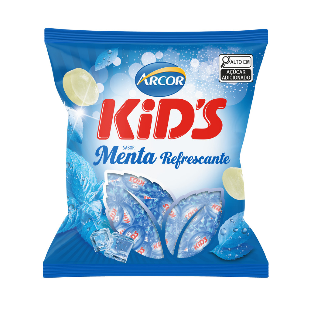 Bala Dura Kids Menta Refrescante Arcor 400g