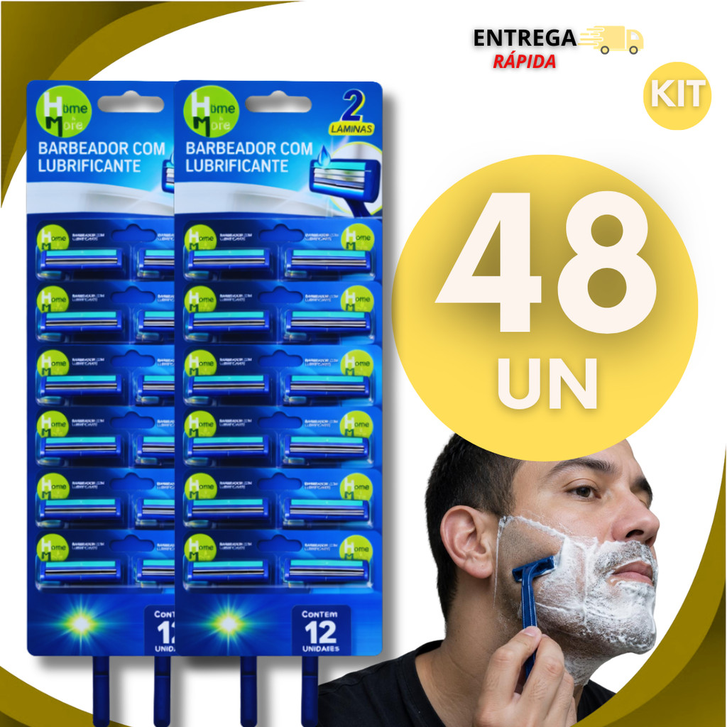 Barbeador Descartável Gilete Com 2 Lâminas Fita Lubrificante Barbear Suave