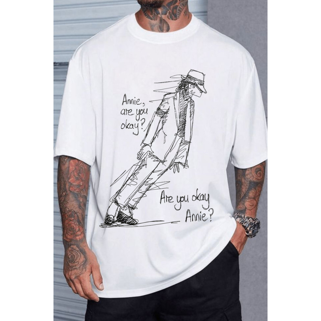 Camiseta Estampa Michael Jackson Smooth Criminal Annie Are You Okay Unissex Camisa 100% Algodão