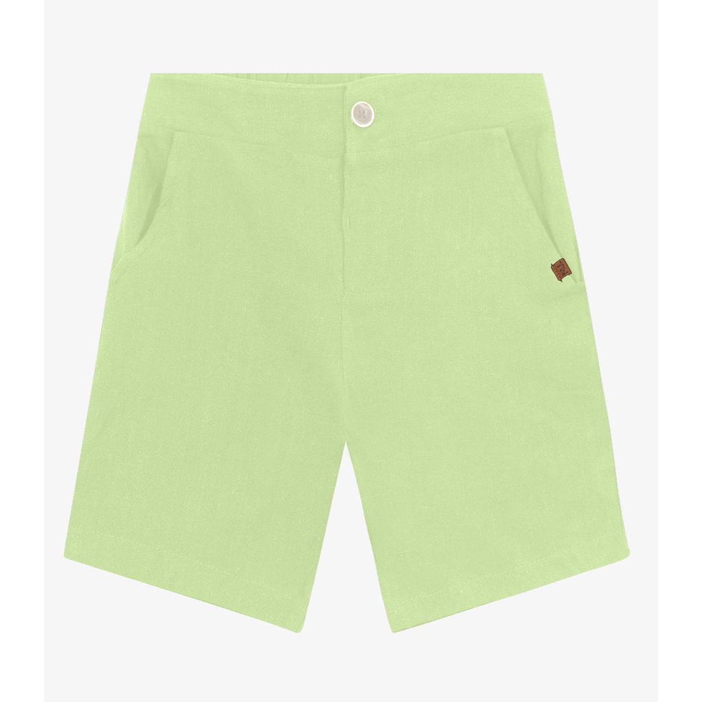 Bermuda Infantil Menino Em Linho Trick Nick Verde