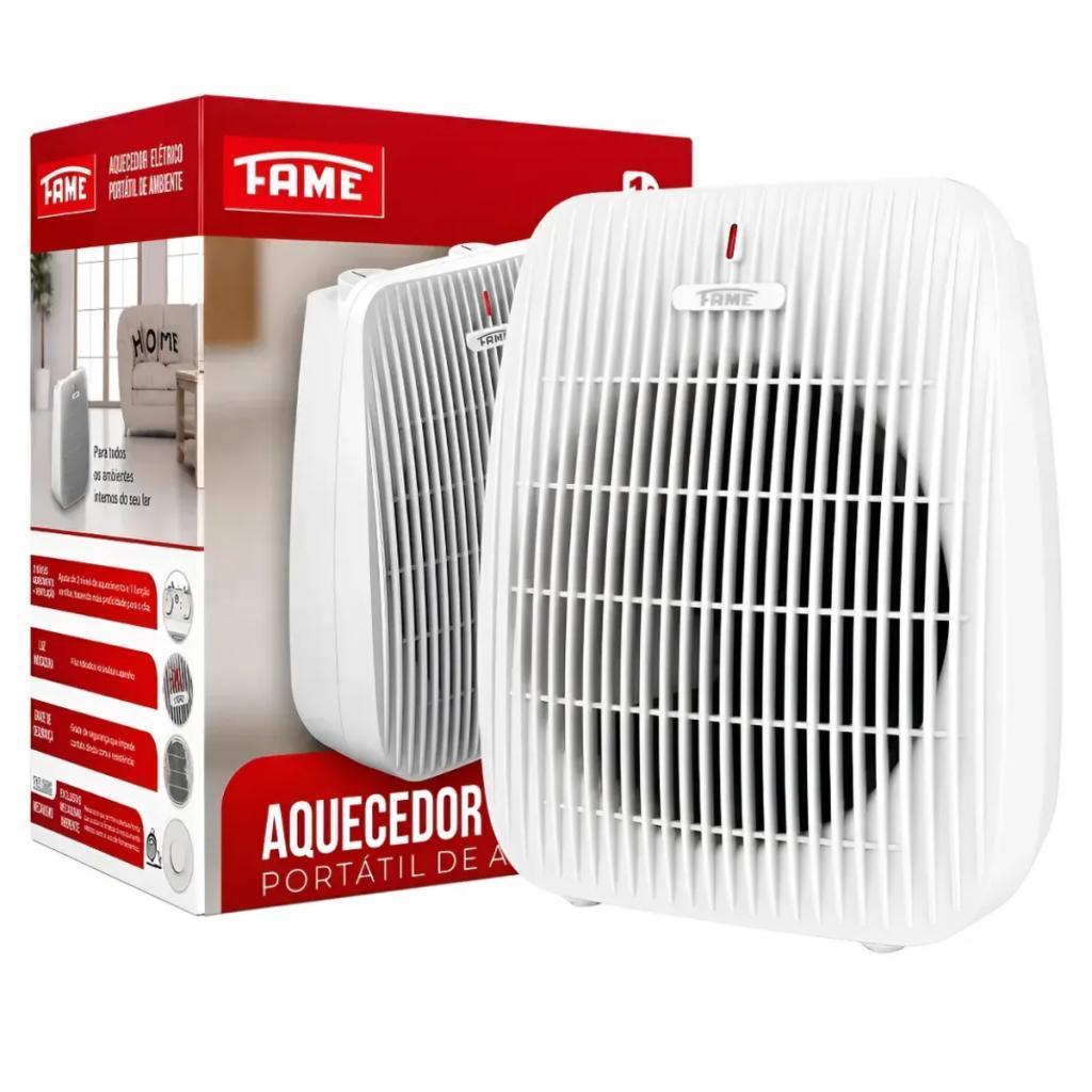 Aquecedor Ambiente Elétrico Portátil 127v 1500w Branco Fame