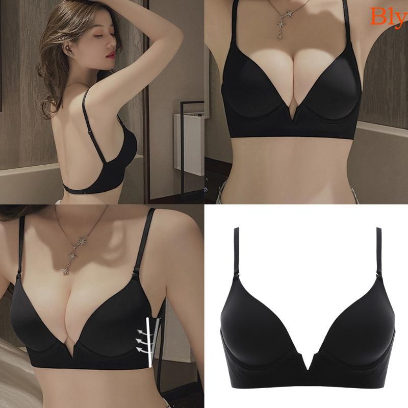 Sutiã Feminino Bly Com Decote Em V Profundo Conversível Push up Sem Rastros De Corte Baixo