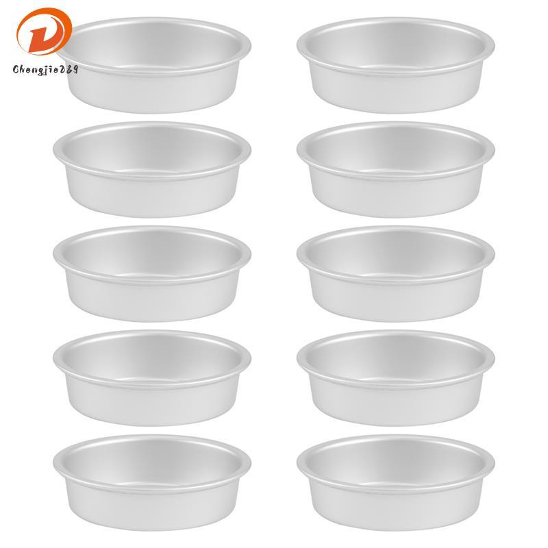 [Novo C] 10 Pçs Mini Oval Forma De Ovo Liga De Alumínio Metal Queijo Pan Bolo Molde Pão Tart Titular Pudim Geléia Lata