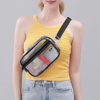 1 Unidade De Bolsas De Cintura Transparentes , Pochete Transparente Com Alça Ajustável , Bolsa De Peito , Rafting À Prov