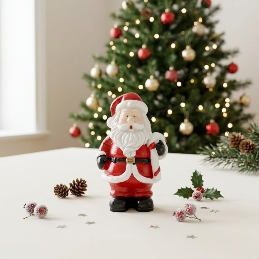 Enfeite Decorativo de Natal em Resina - Papai Noel - Bengala - 8cm - 1 unidade - Rizzo