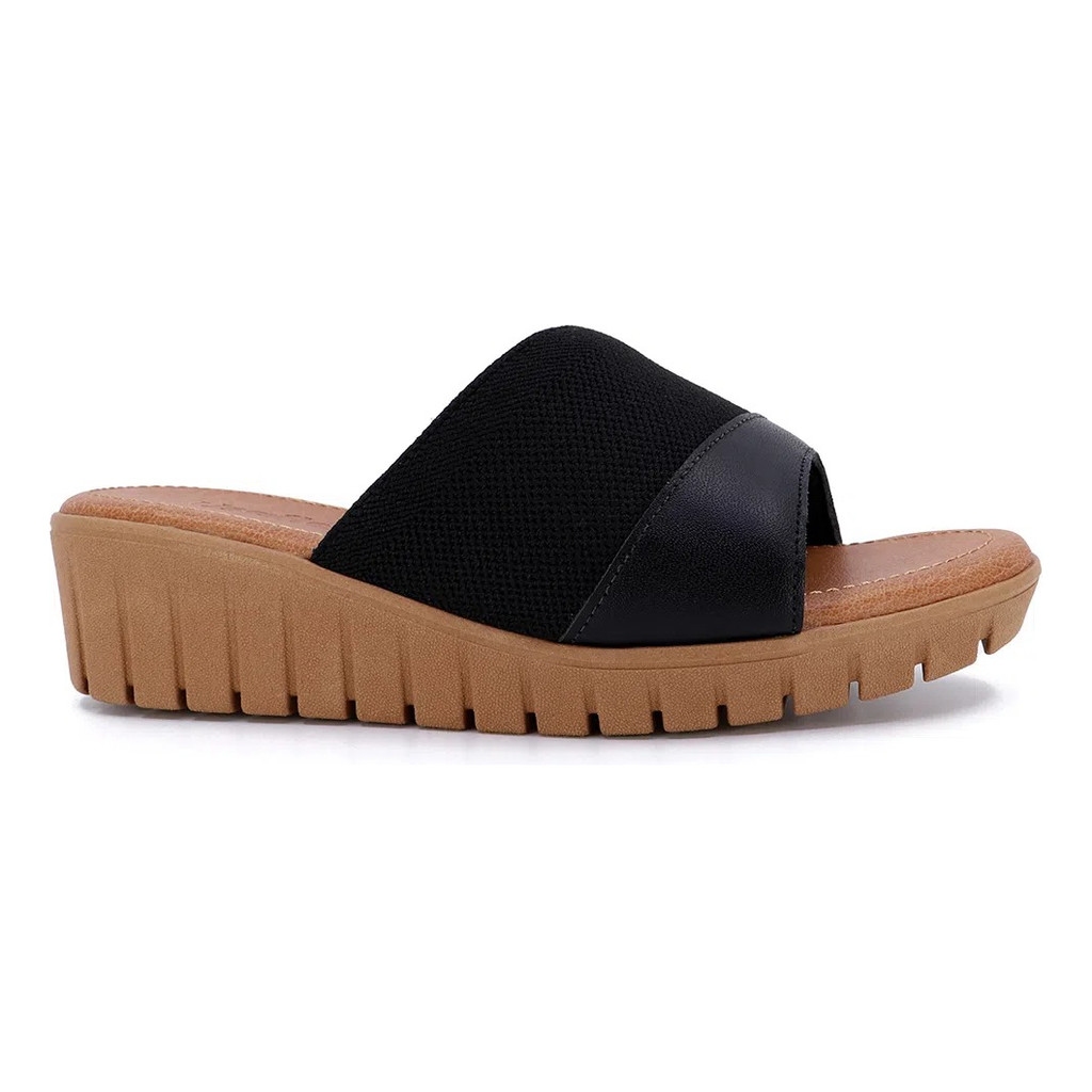 Tamanco Feminino Usaflex Anabela Couro Ae0514