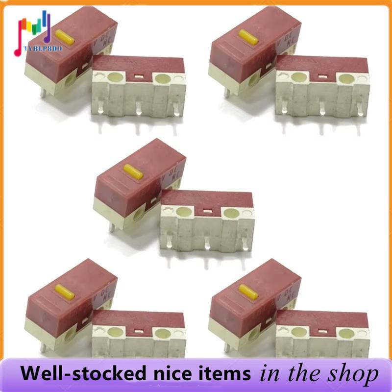 Conjunto De Microinterruptor 10 Peças Para Mouse HUANO 3 Pinos 20M Cliques Ratos Micro-Mudo Botão Ponto Amarelo