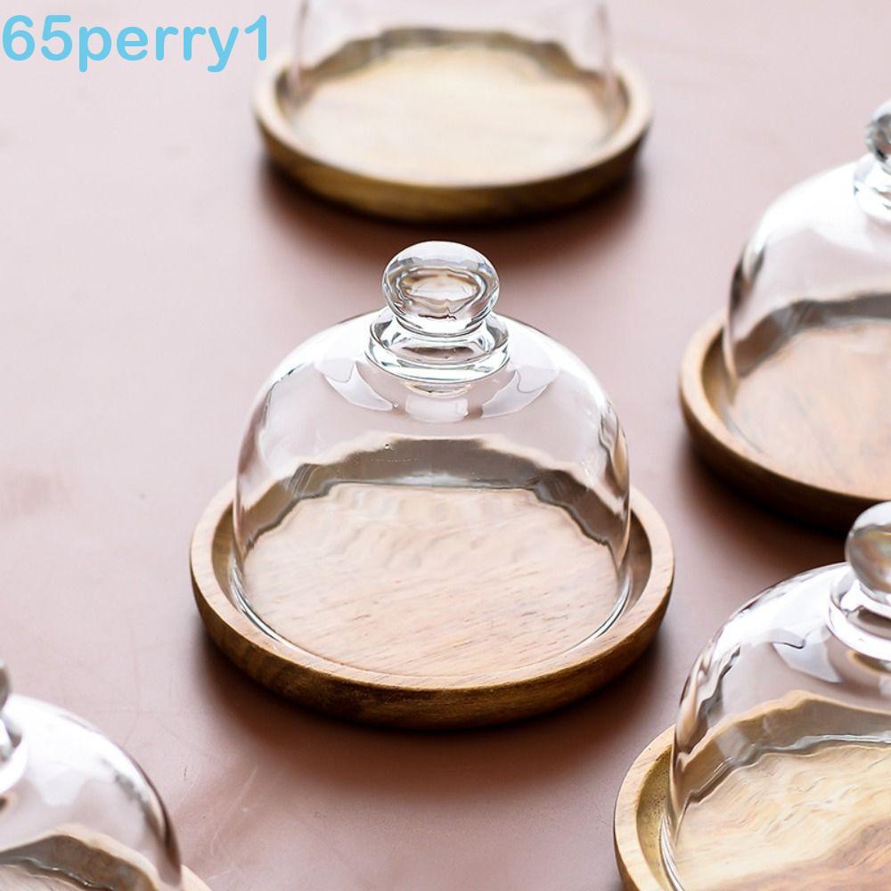 PERRY1 Bandeja De Servir Com Cúpula De Vidro Mini Prato De Bolo De Cozinha Suporte Para Cupcake Doméstico