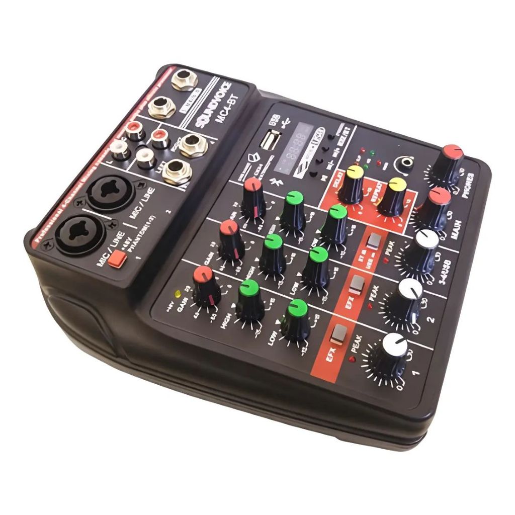 Mesa De Som Compacta Analógica Soundvoice Mc4-bt 4 Canais