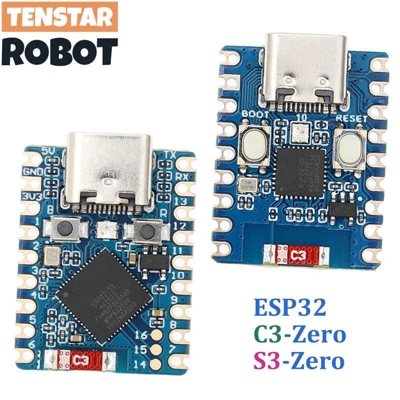 Placa de Desenvolvimento Mini TENSTAR ESP32-S3-Zero ESP32-C3-Zero WiFi Bluetooth Tamanho Ultra-pequeno ESP32 C3 S3 ESP 3