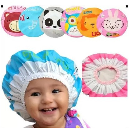 Toucas de Banho Kids Impermeável Infantil Estampas Sortidas  Plástica Desenho animal bebe PVC