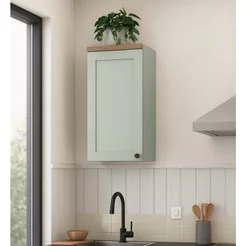Armário Aéreo para Cozinha 1 Porta Provençal Iluminata Verde/Mint Verde Mint