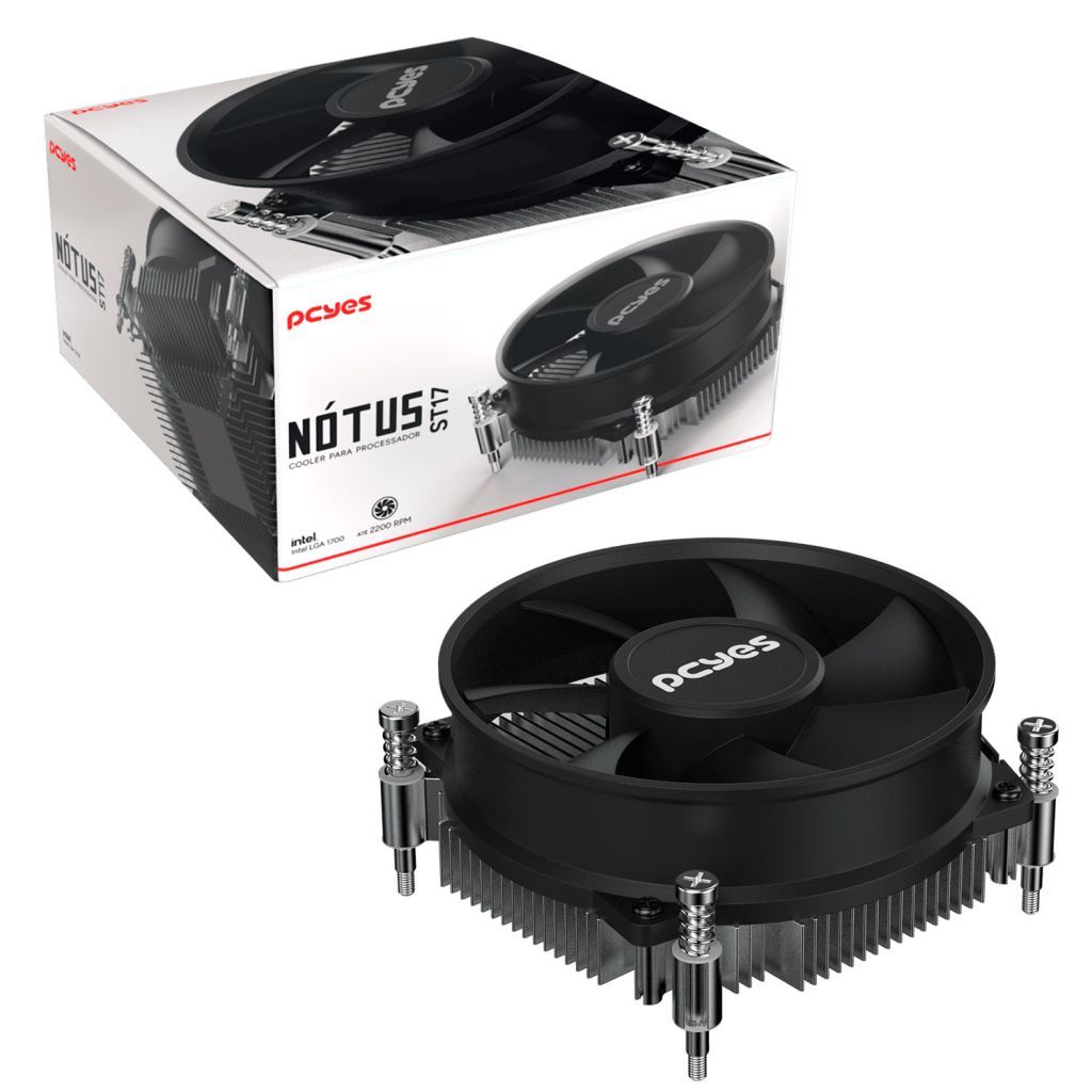 Cooler para Processador Pcyes Nótus ST17, Intel LGA1700, TDP 65W, 2200 RPM - ST1765W