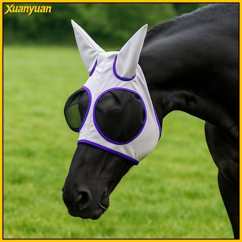 XYuan Máscara De Mosca De Cavalo Ajustável , Malha Respirável Bastante Seca Para Uso Externo , Estável , De Pastoreio ,