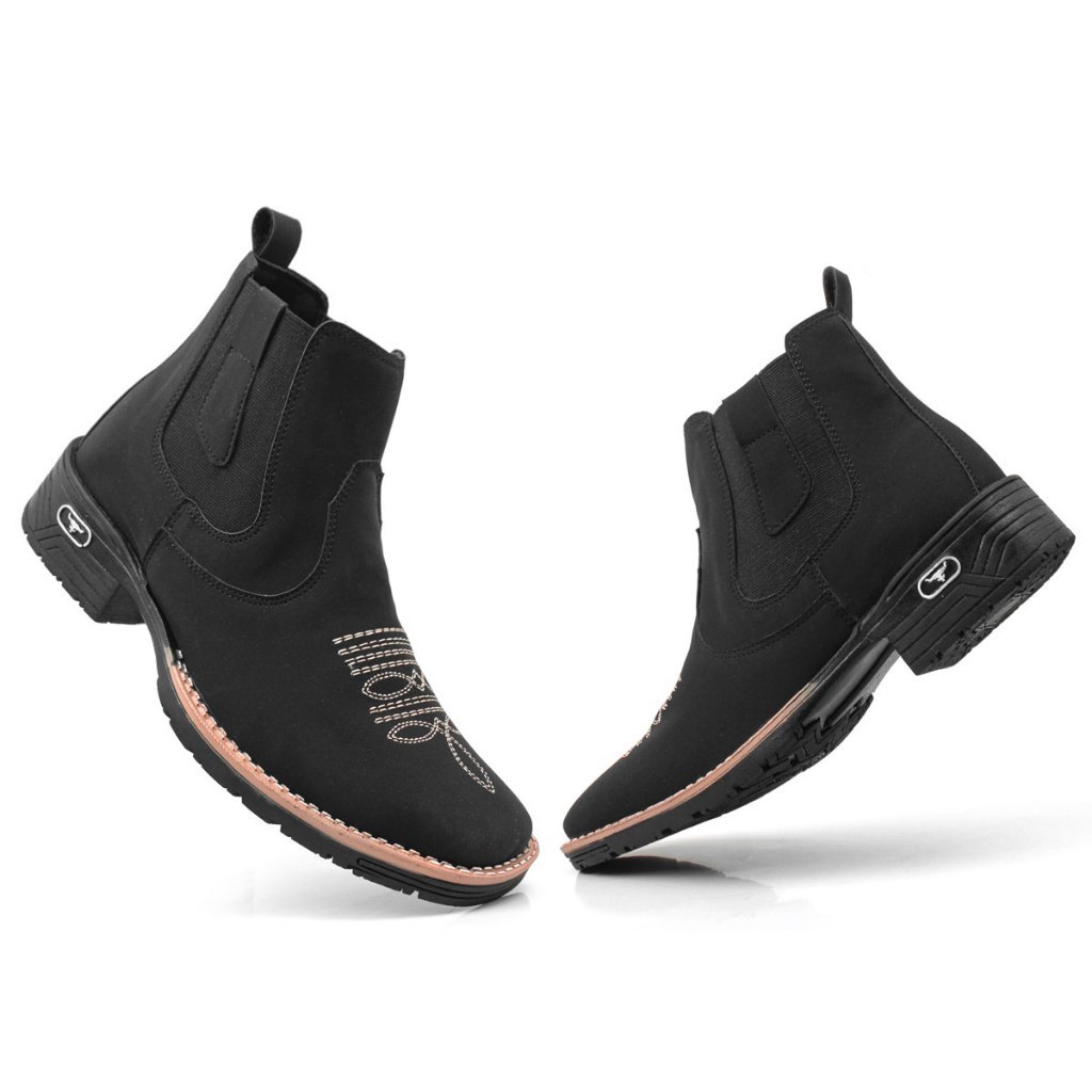Bota Masculina Texana Chelsea Botina Camurça Elegante Leve e Confortável - Lançamento Country 2026
