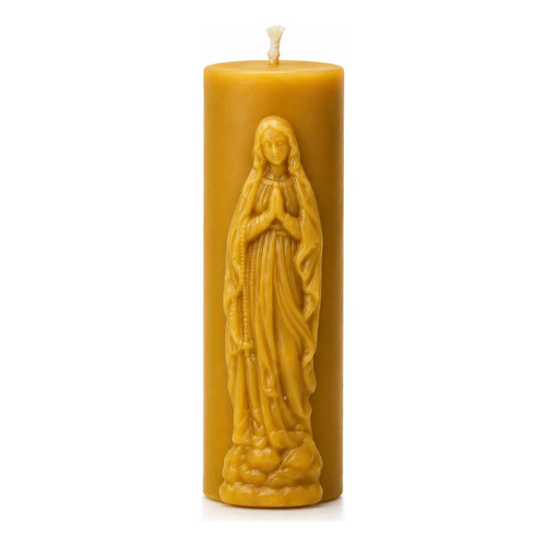 Vela Religiosa Nossa Senhora Cera  Abelha Natural Artesanal Mel Nossa Senhora Cera De Abelha