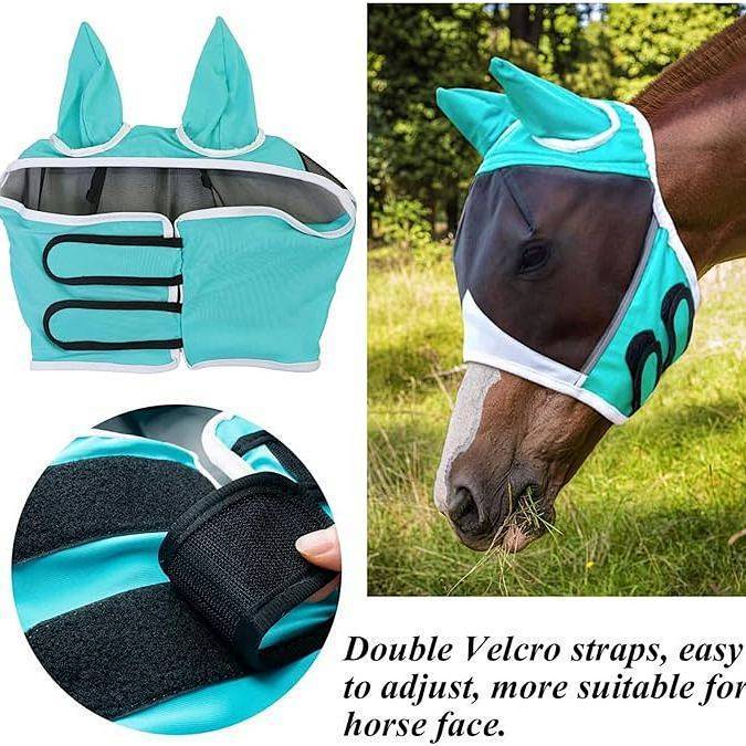 Máscara De Cavalo Capuz Respirável Anti-Mosquito Insetos Olho Auto-A